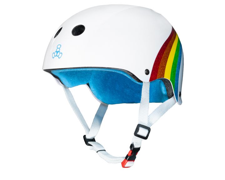Triple 8 THE Certified Sweatsaver Helmet - Rainbow Sparkle White