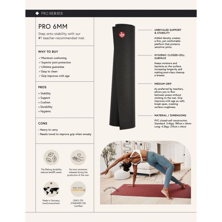 Manduka The PRO Squared 78 x 78 Yoga Mat 6mm - 200cm x 200cm