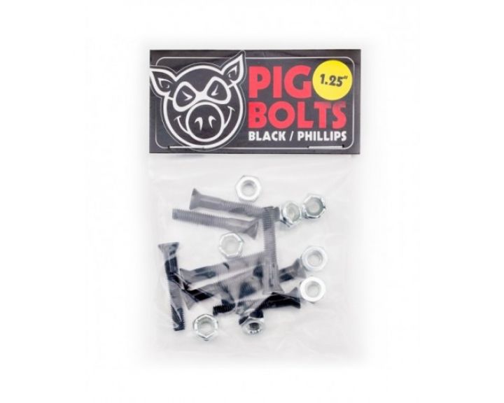 Pig Wheels Black Bolts 1.25" Phillips