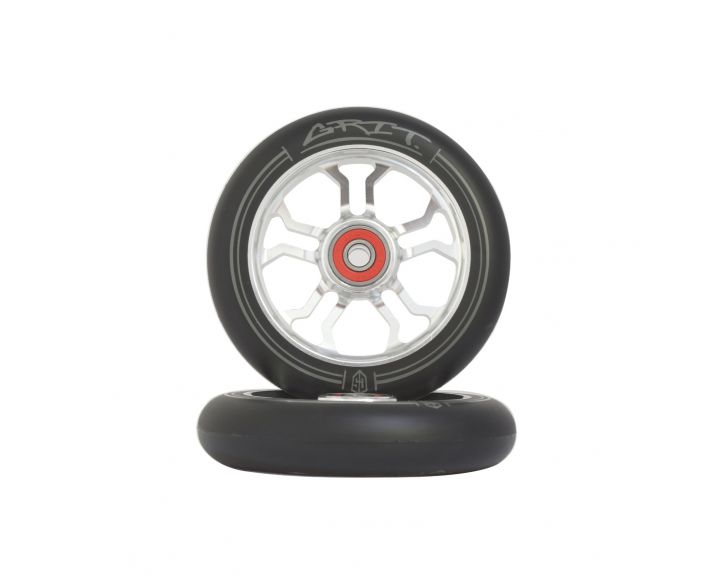 Grit Wheels 10R 110mm Silver/Black (Pair)