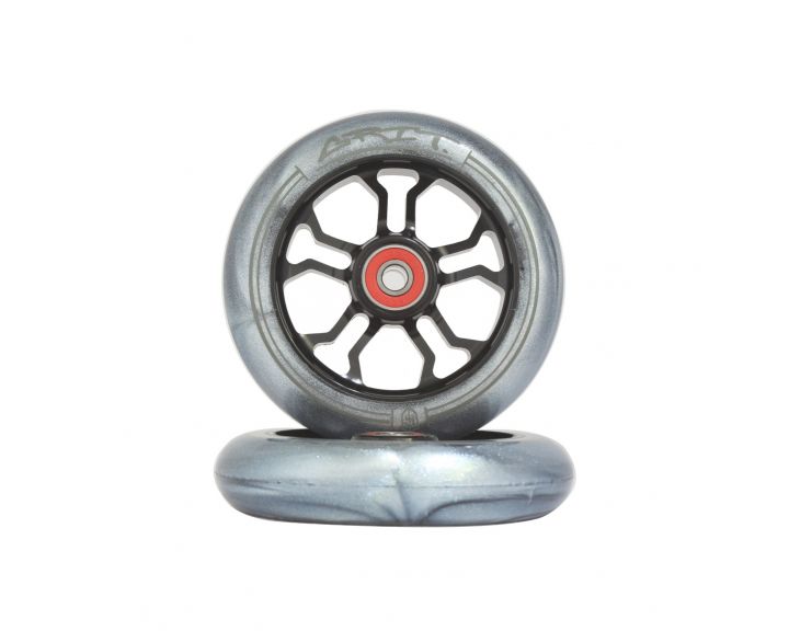 Grit Wheels 10R 110mm Black/Silver Metallic (Pair)